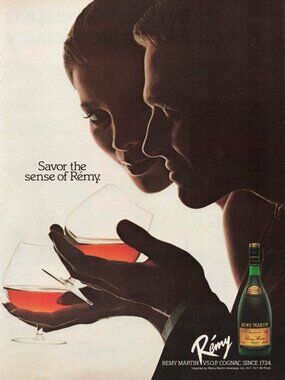 1983 Remy Cognac Vintage Print Ad Savor the Sense Man Cave Bar Art Profiles